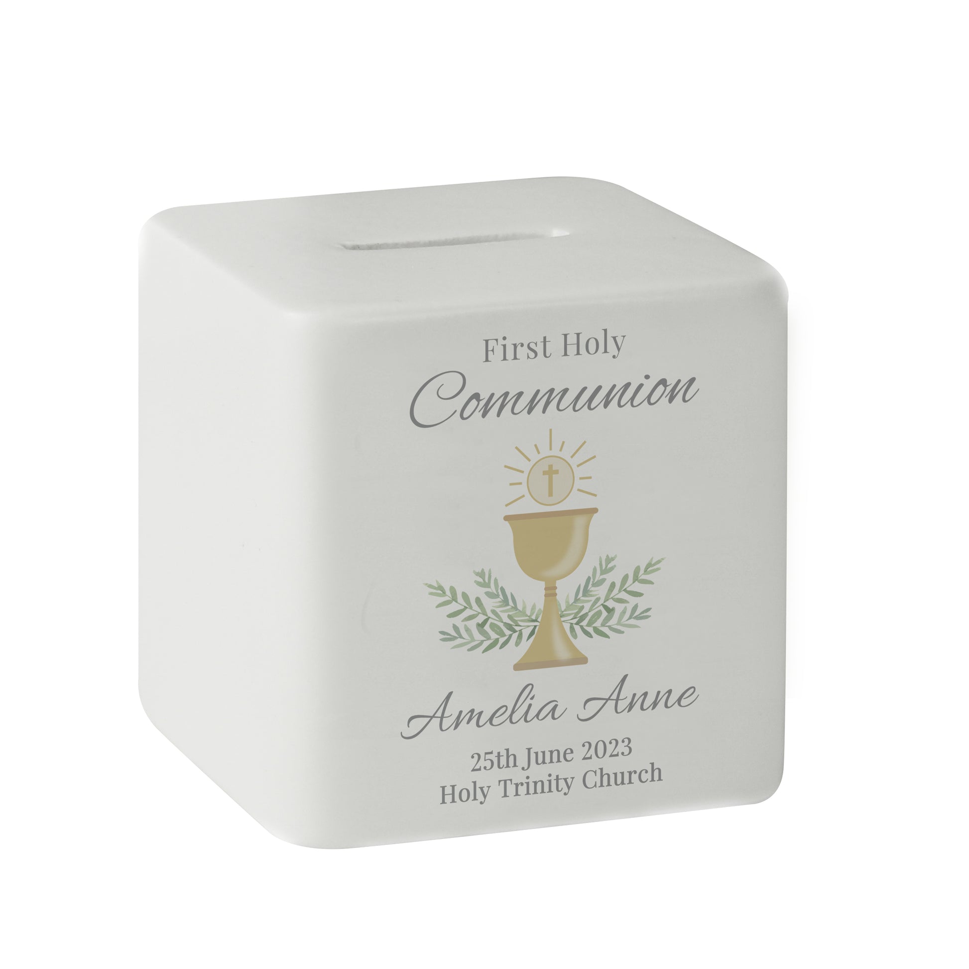 Personalised First Holy Communion Ceramic Square Money Box - image 5