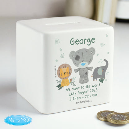 Personalised Tiny Tatty Teddy Jungle Animals Money Box - image 2