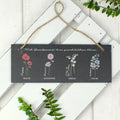 Personalised Flower of the Month Hanging Slate Plaque from Heartfelt Gifts