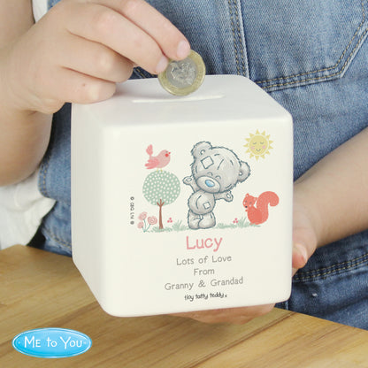 Personalised Tiny Tatty Teddy Woodland Animal Money Box - image 4