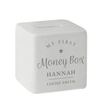 Personalised My First Ceramic Square Money Box - image 5