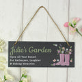 Personalised Floral Garden Slate Sign from Heartfelt Gifts