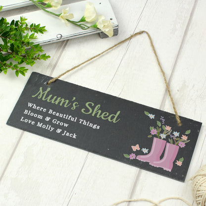 Personalised Floral Garden Slate Sign - image 3