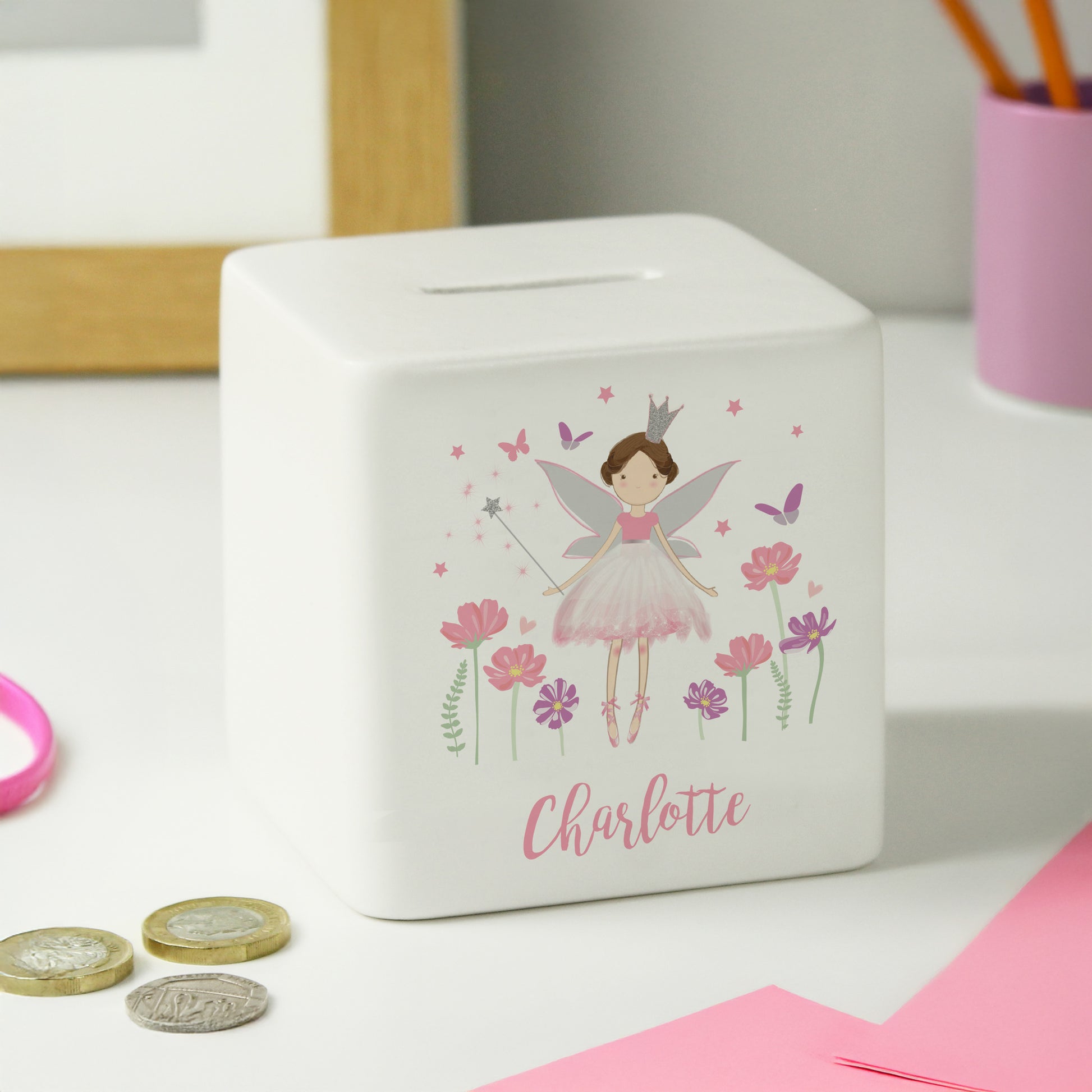 Personalised Fairy Princess Ceramic Money Box - image 4