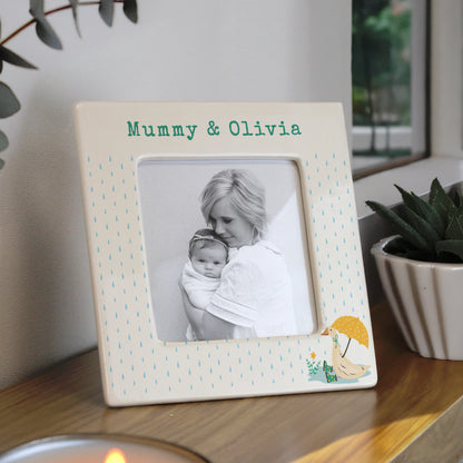 Personalised Puddle Duck Ceramic 4x4 Photo Frame – Baby Christening Gift