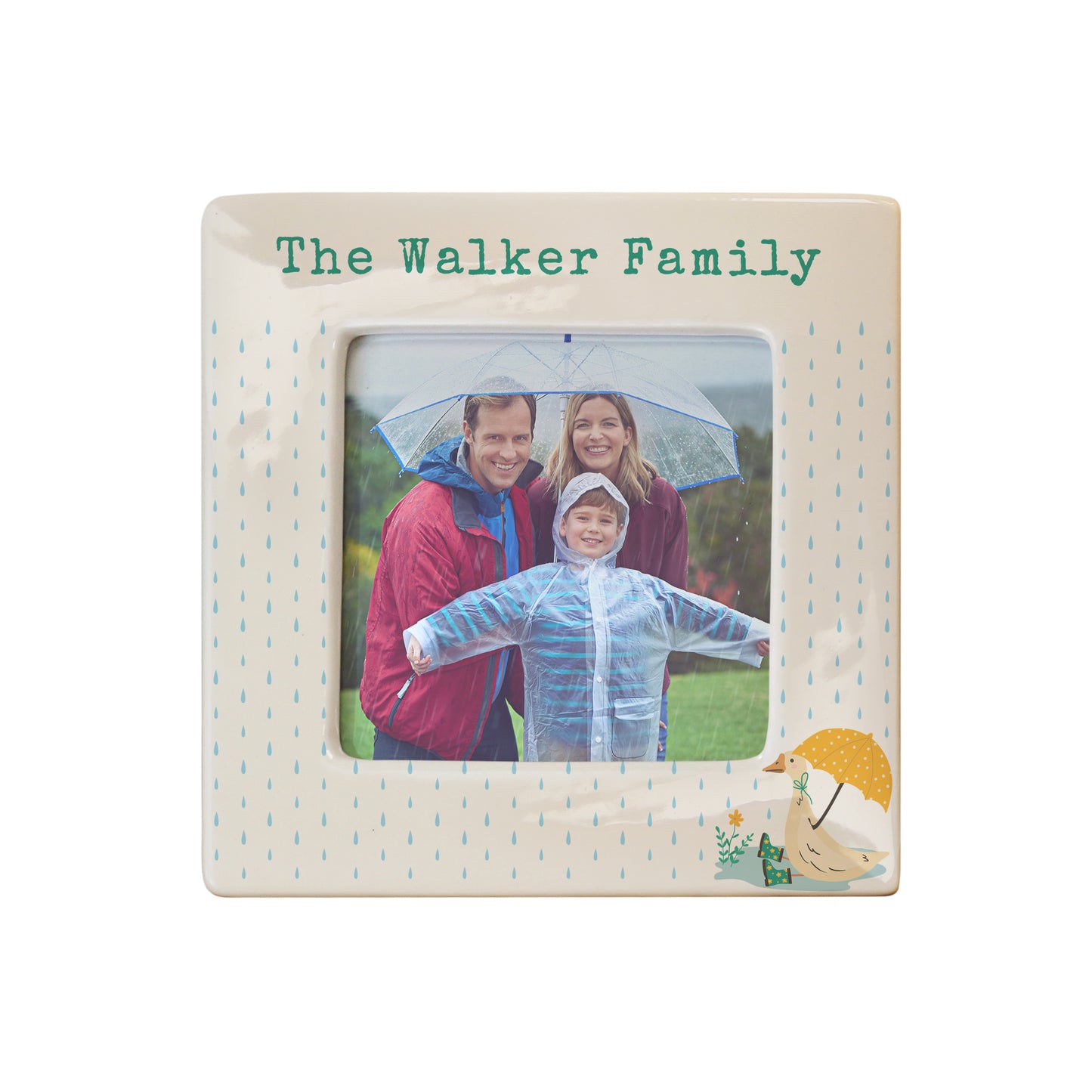 Personalised Puddle Duck Ceramic 4x4 Photo Frame – Baby Christening Gift - image 4