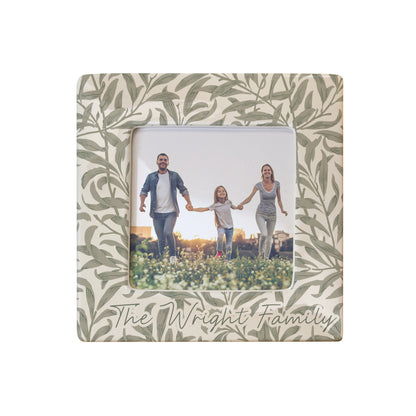 Personalised Leaf Print Ceramic 4x4 Photo Frame – Botanical Birthday Gift for Her - image 4
