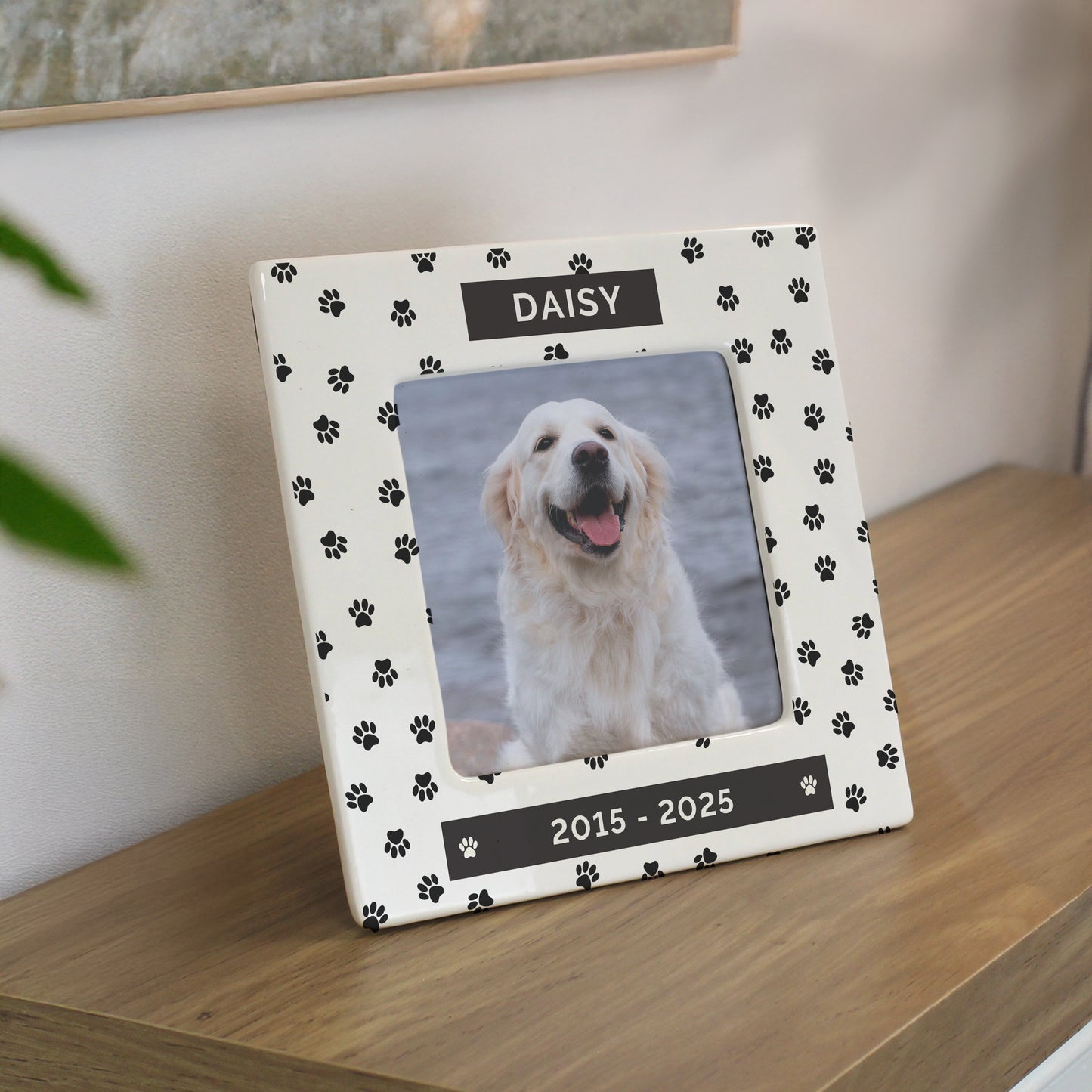 Personalised Pet Paw Print Ceramic 4x4 Photo Frame – Pet Lover Birthday Gift - image 3