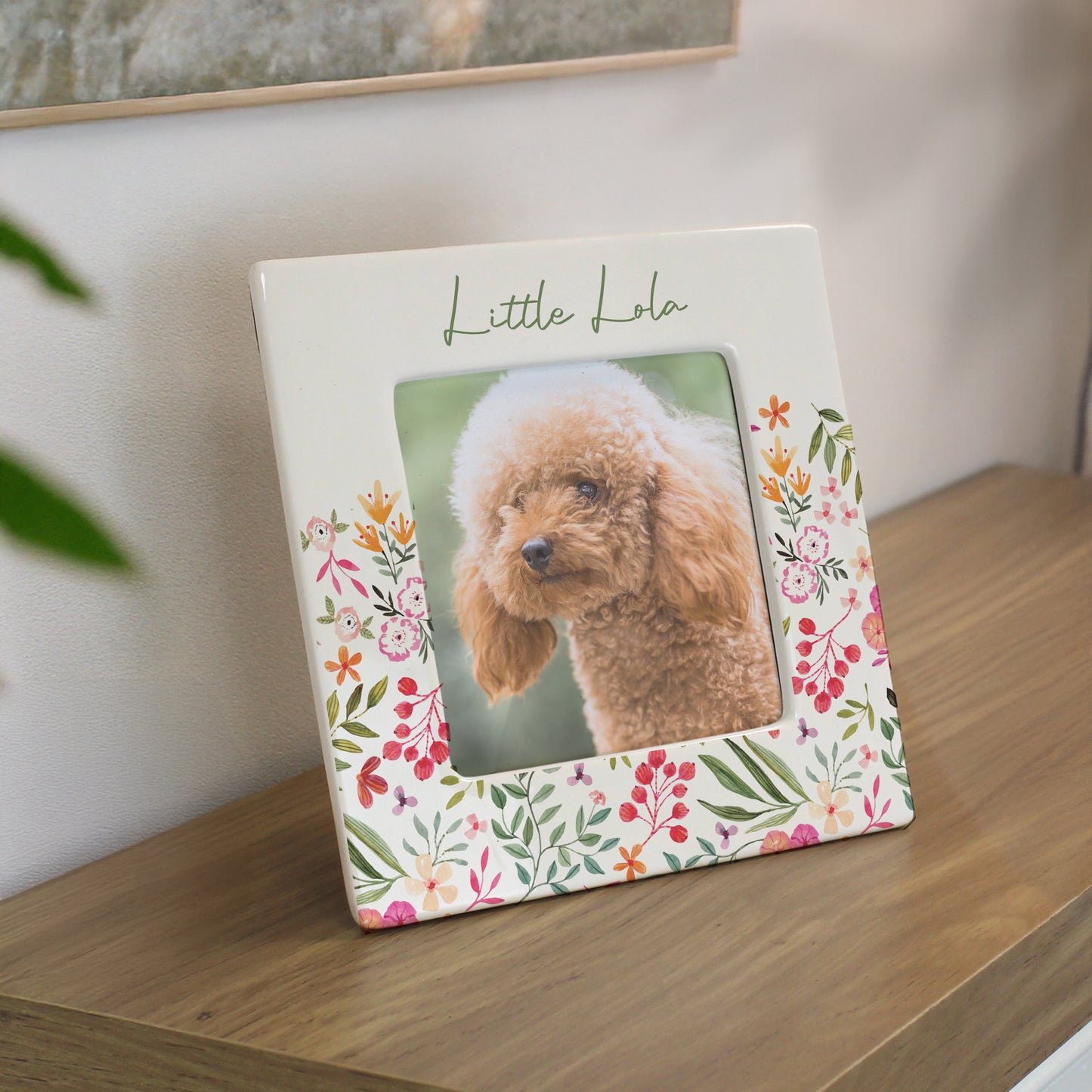 Personalised Floral Ceramic 4x4 Photo Frame – Elegant Birthday Gift for Her - image 3