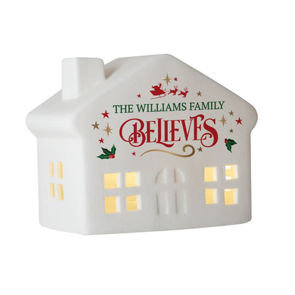 Personalised Believe in Christmas LED Ceramic Light Up House – Christmas Gift - image 5