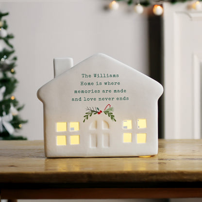 Personalised Christmas LED Ceramic Light Up House – Christmas Home Decor Gift - image 2