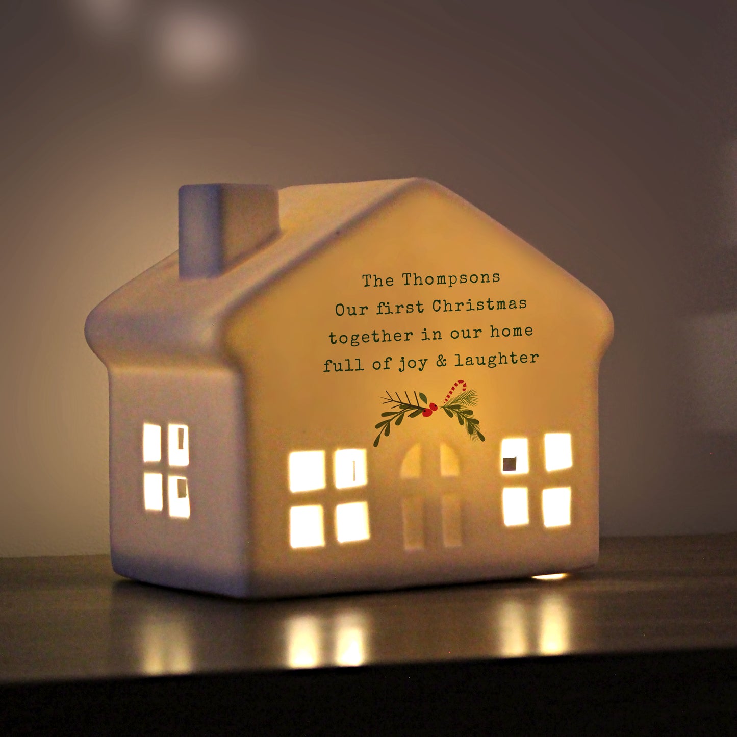 Personalised Christmas LED Ceramic Light Up House – Christmas Home Decor Gift - image 4