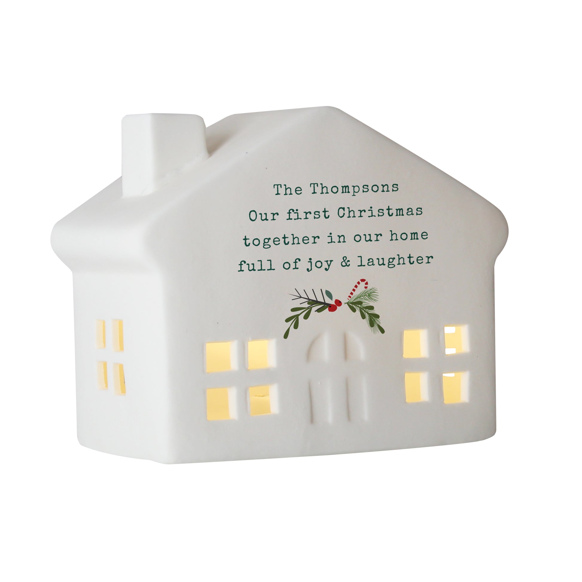 Personalised Christmas LED Ceramic Light Up House – Christmas Home Decor Gift - image 5