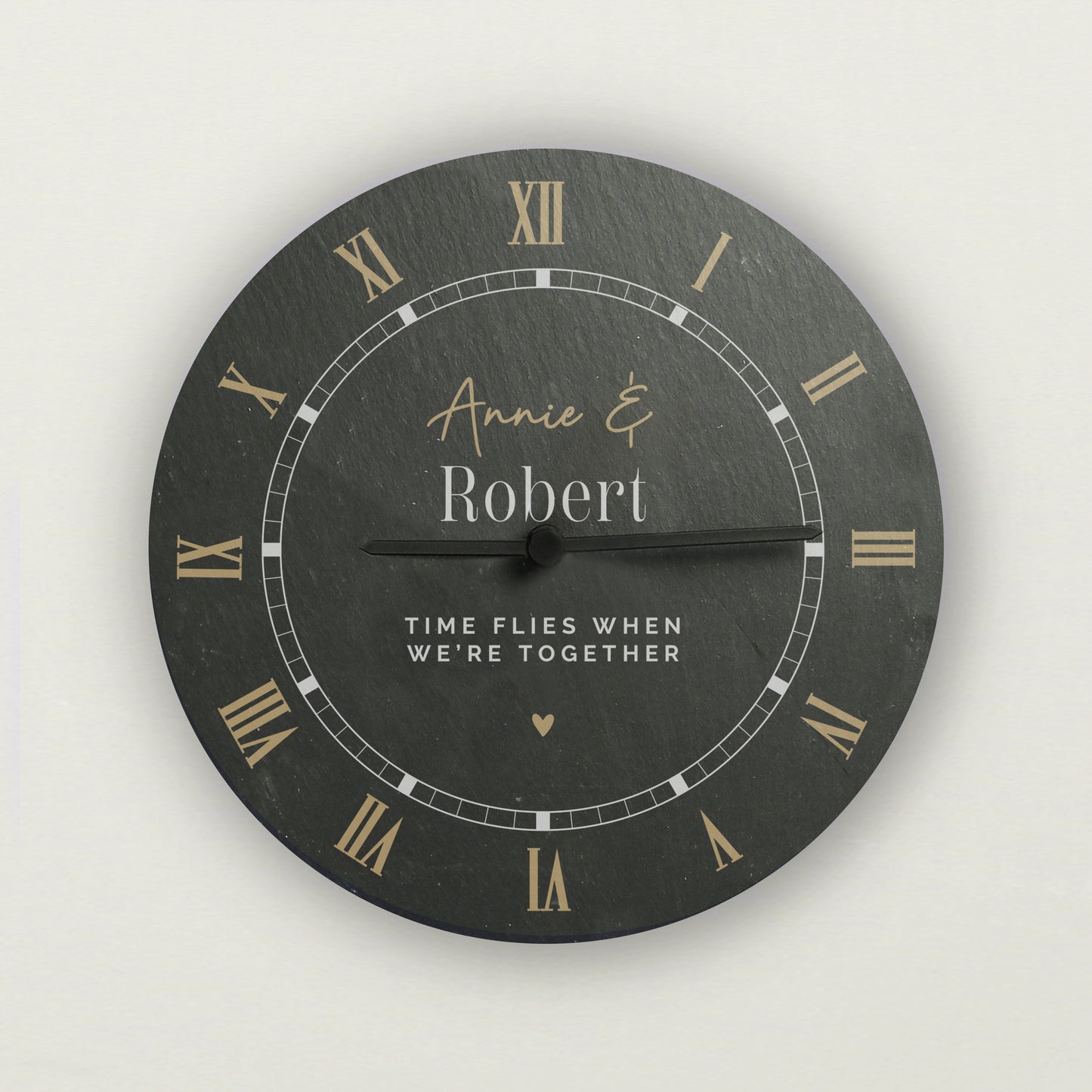 Personalised Black & Gold Slate Clock - image 2