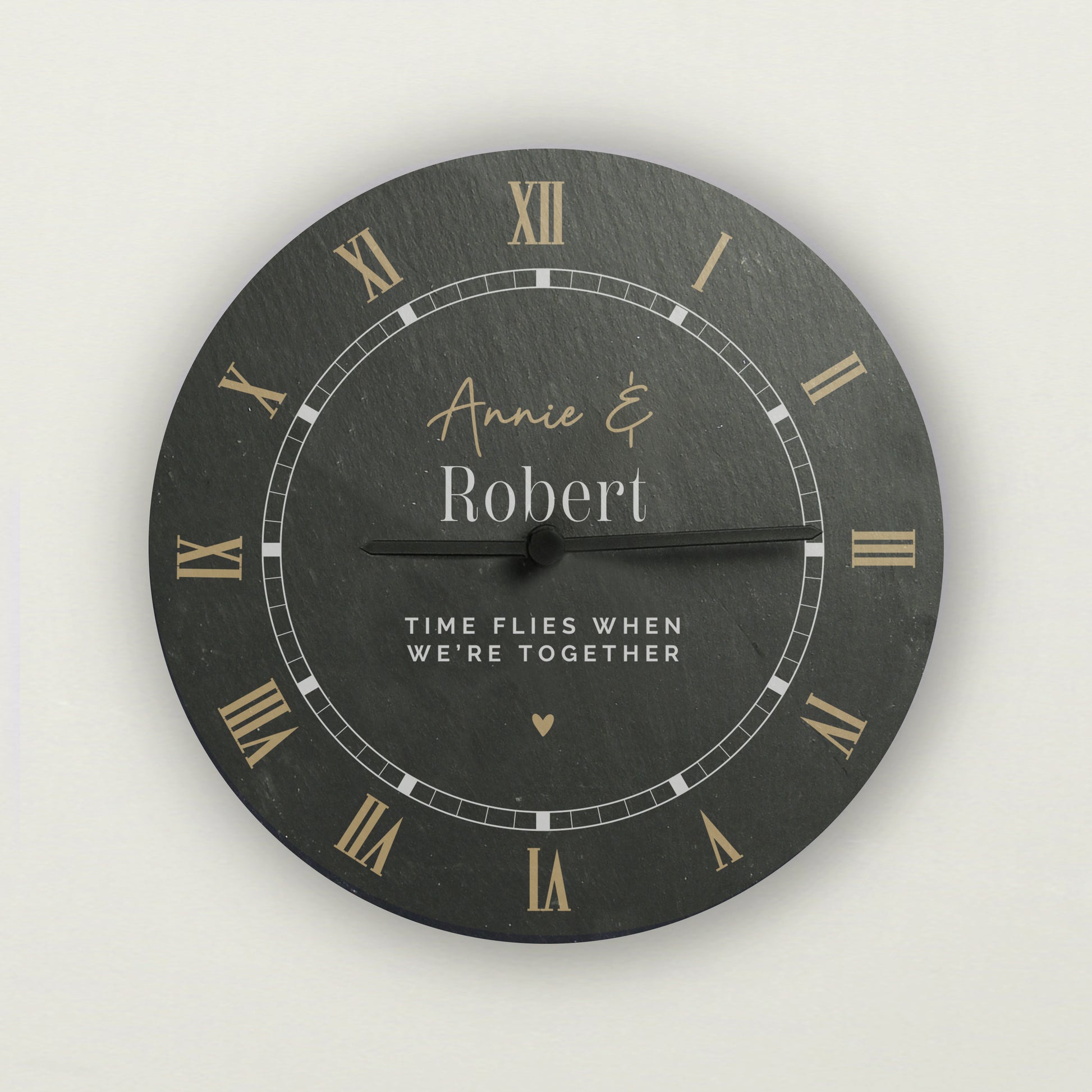 Personalised Black & Gold Slate Clock - image 2