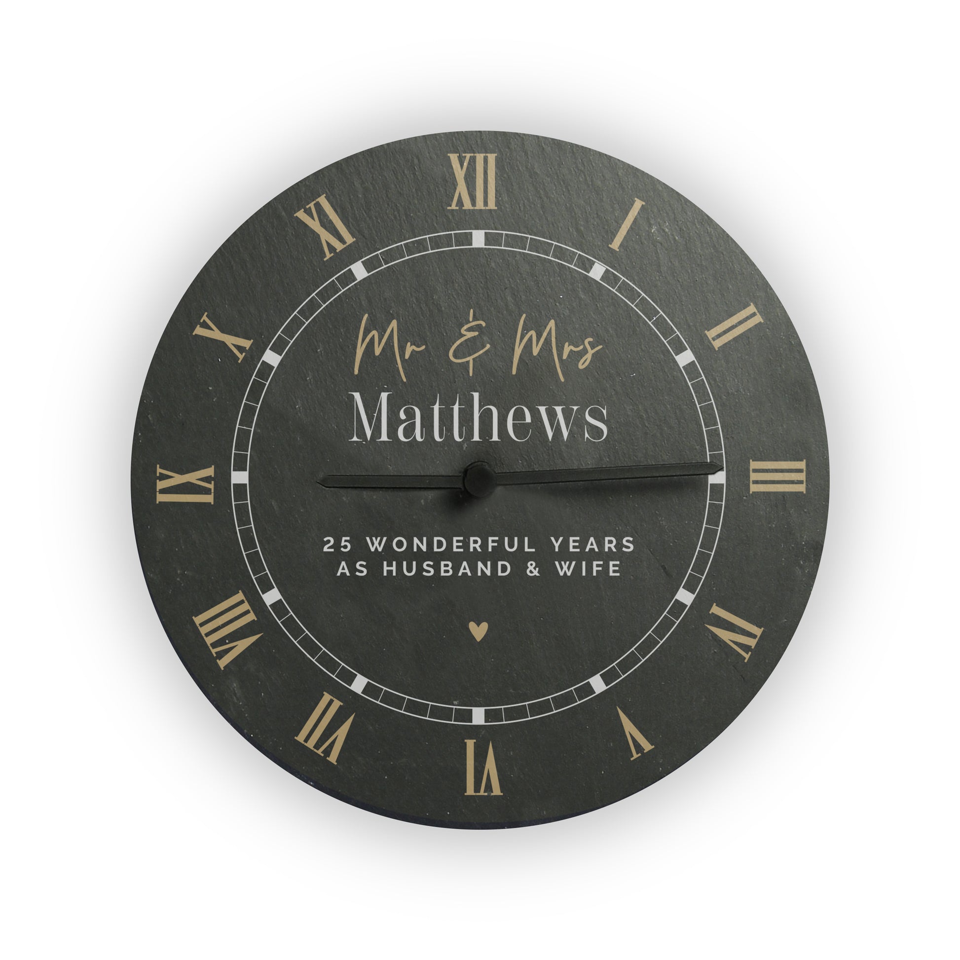 Personalised Black & Gold Slate Clock - image 4