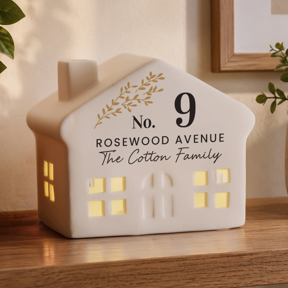 Personalised House Number LED House from Heartfelt Gifts