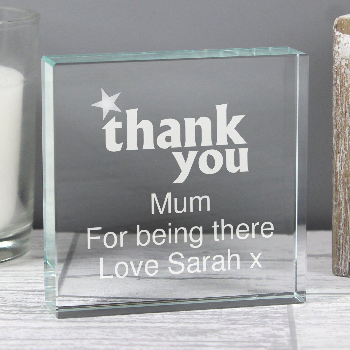 Personalised Thank you Crystal Token from Heartfelt Gifts