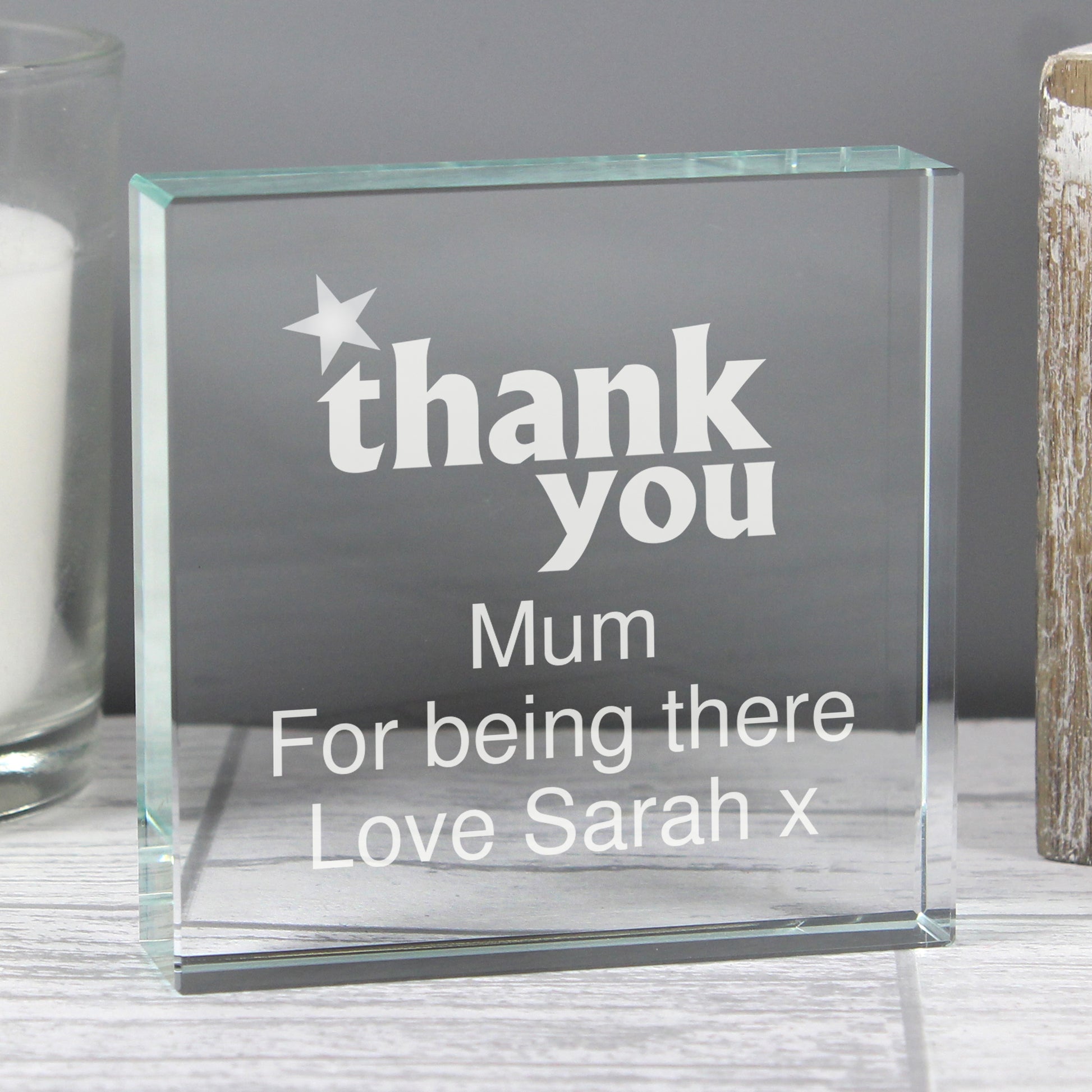 Personalised Thank you Crystal Token from Heartfelt Gifts