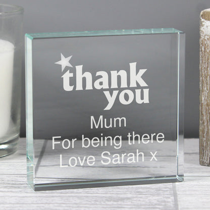 Personalised Thank you Crystal Token from Heartfelt Gifts