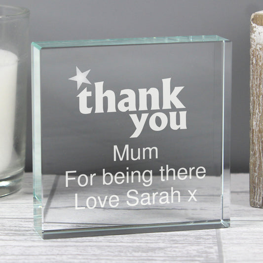 Personalised Thank you Crystal Token from Heartfelt Gifts