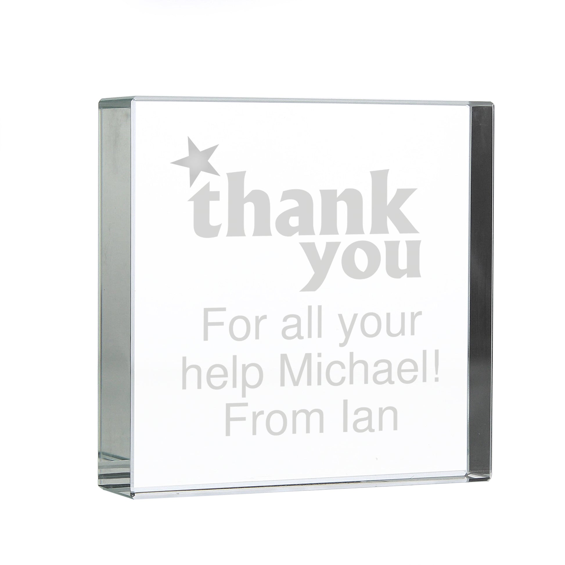 Personalised Thank you Crystal Token - image 2