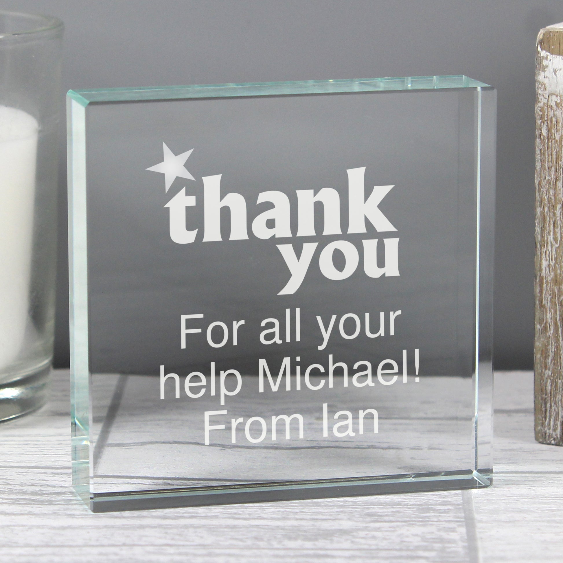 Personalised Thank you Crystal Token - image 3