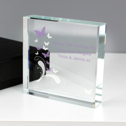 Personalised Butterflies Crystal Token - image 3