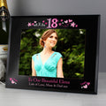 Personalised 18th Birthday Black Glass 5x7 Frame from Heartfelt Gifts