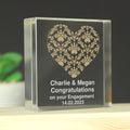 Personalised Gold Damask Heart Crystal Token from Heartfelt Gifts