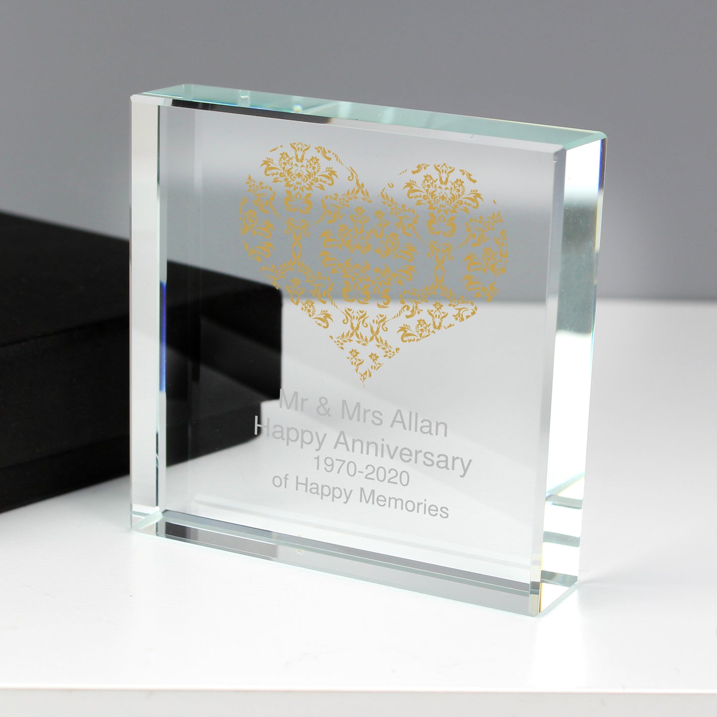 Personalised Gold Damask Heart Crystal Token - image 7