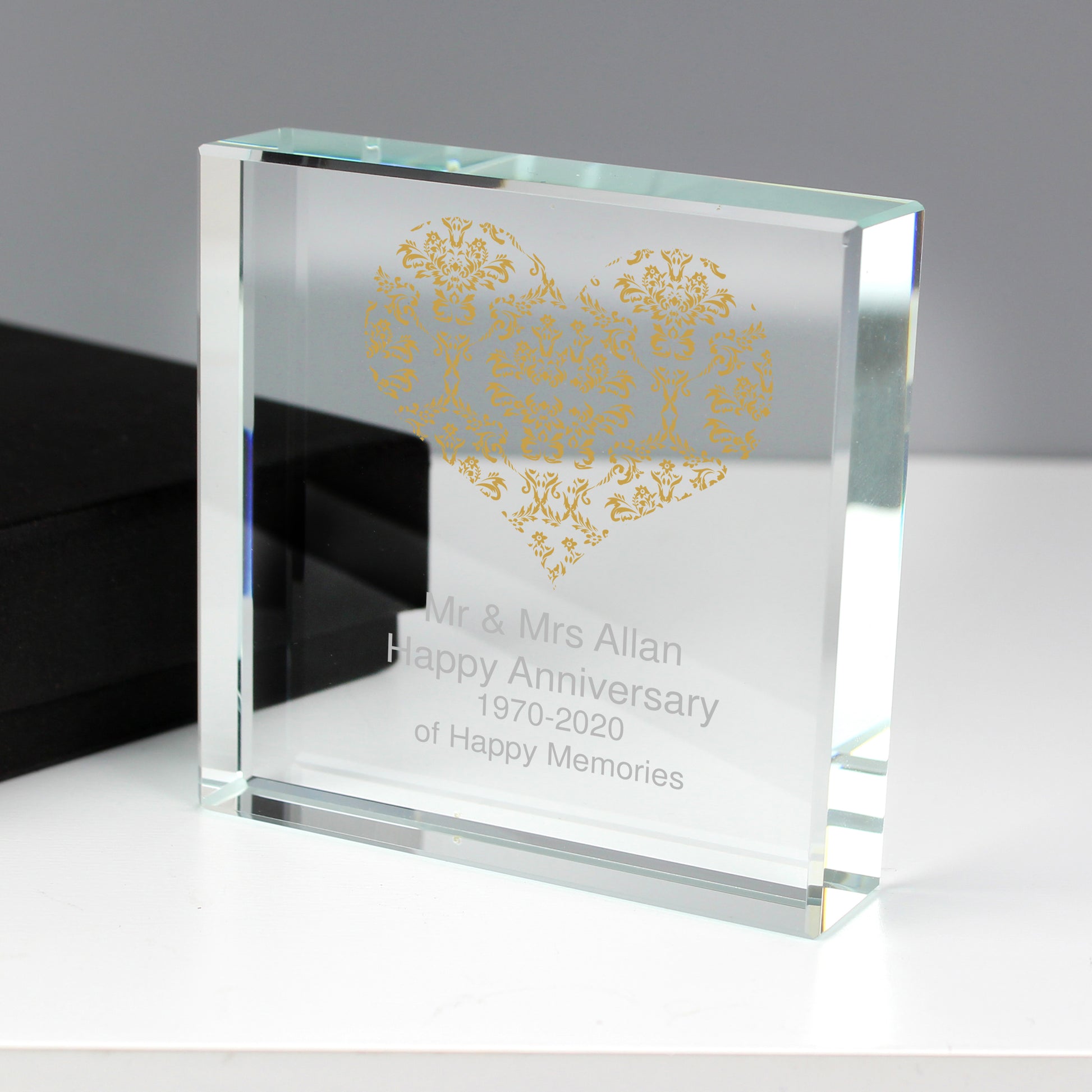 Personalised Gold Damask Heart Crystal Token - image 7
