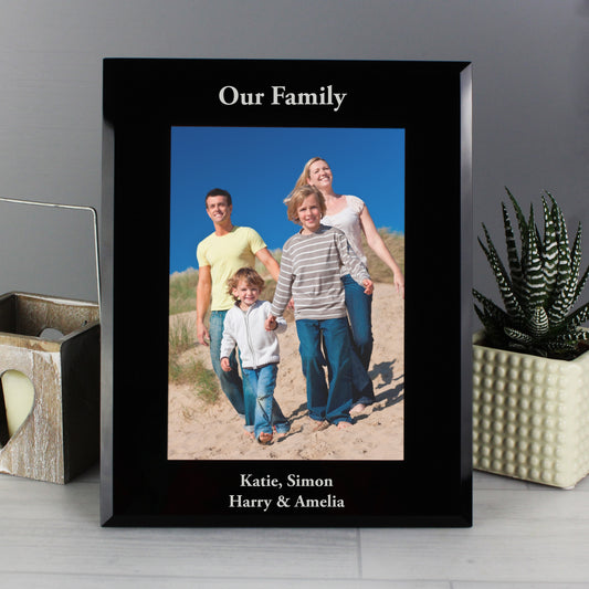 Personalised 5x7 Black Glass Photo Frame from Heartfelt Gifts