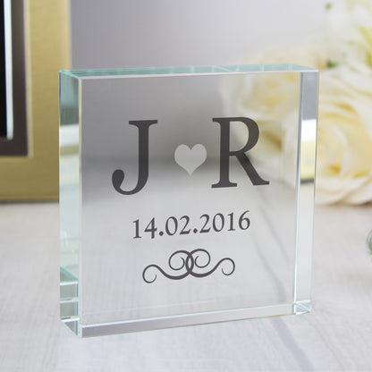 Personalised Silver Monogram Crystal Token from Heartfelt Gifts
