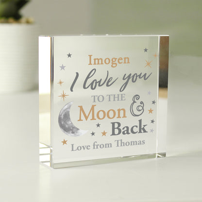 Personalised To the Moon and Back... Crystal Token from Heartfelt Gifts