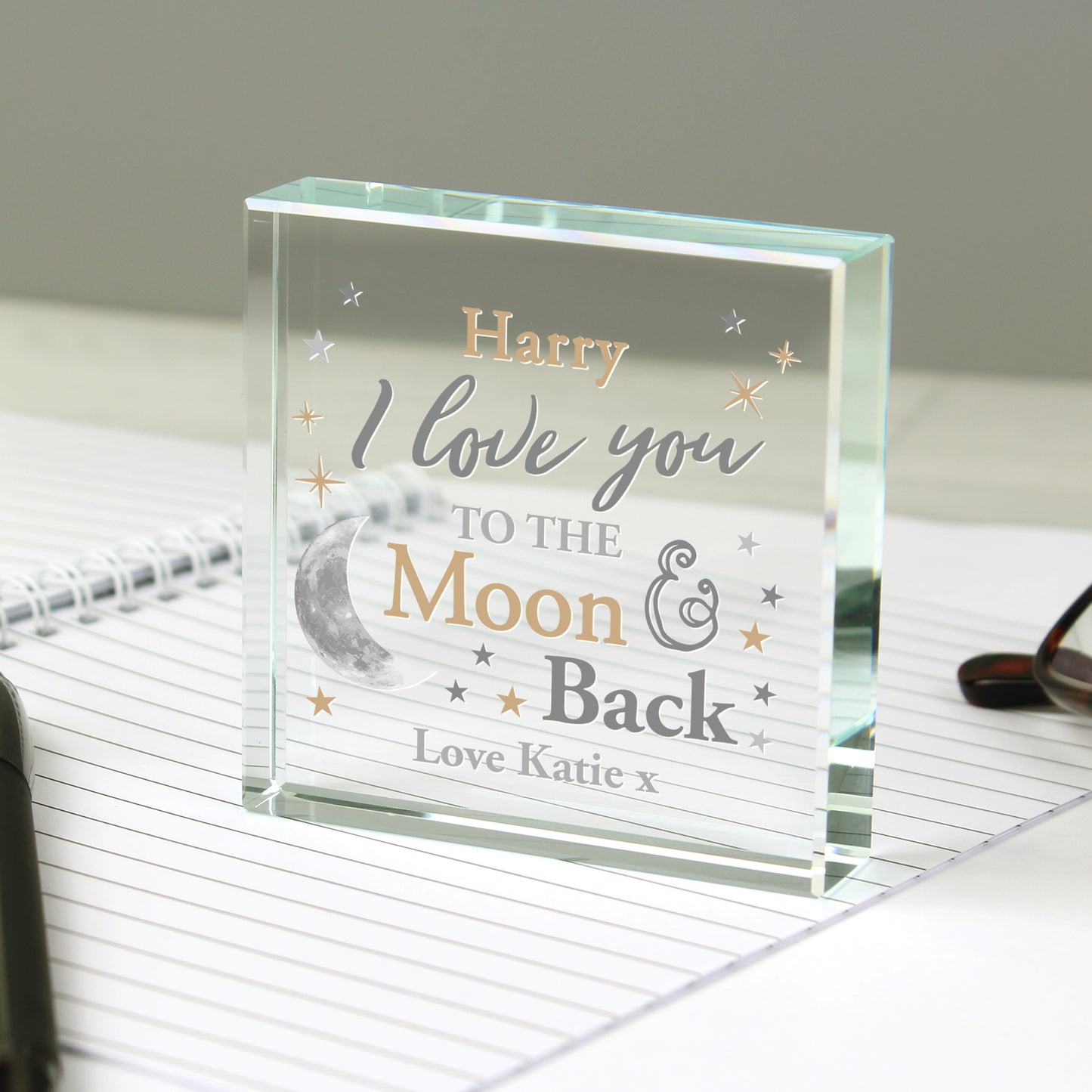 Personalised To the Moon and Back... Crystal Token - image 2