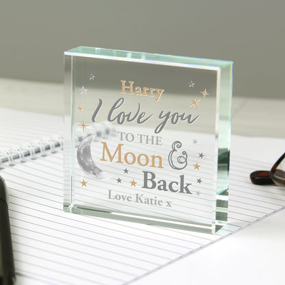 Personalised To the Moon and Back... Crystal Token - image 2