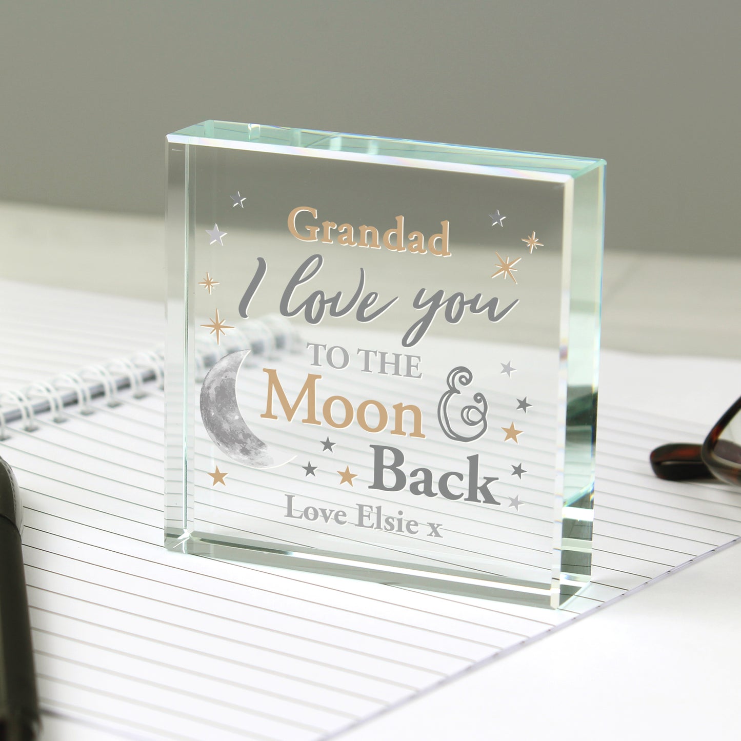 Personalised To the Moon and Back... Crystal Token - image 4