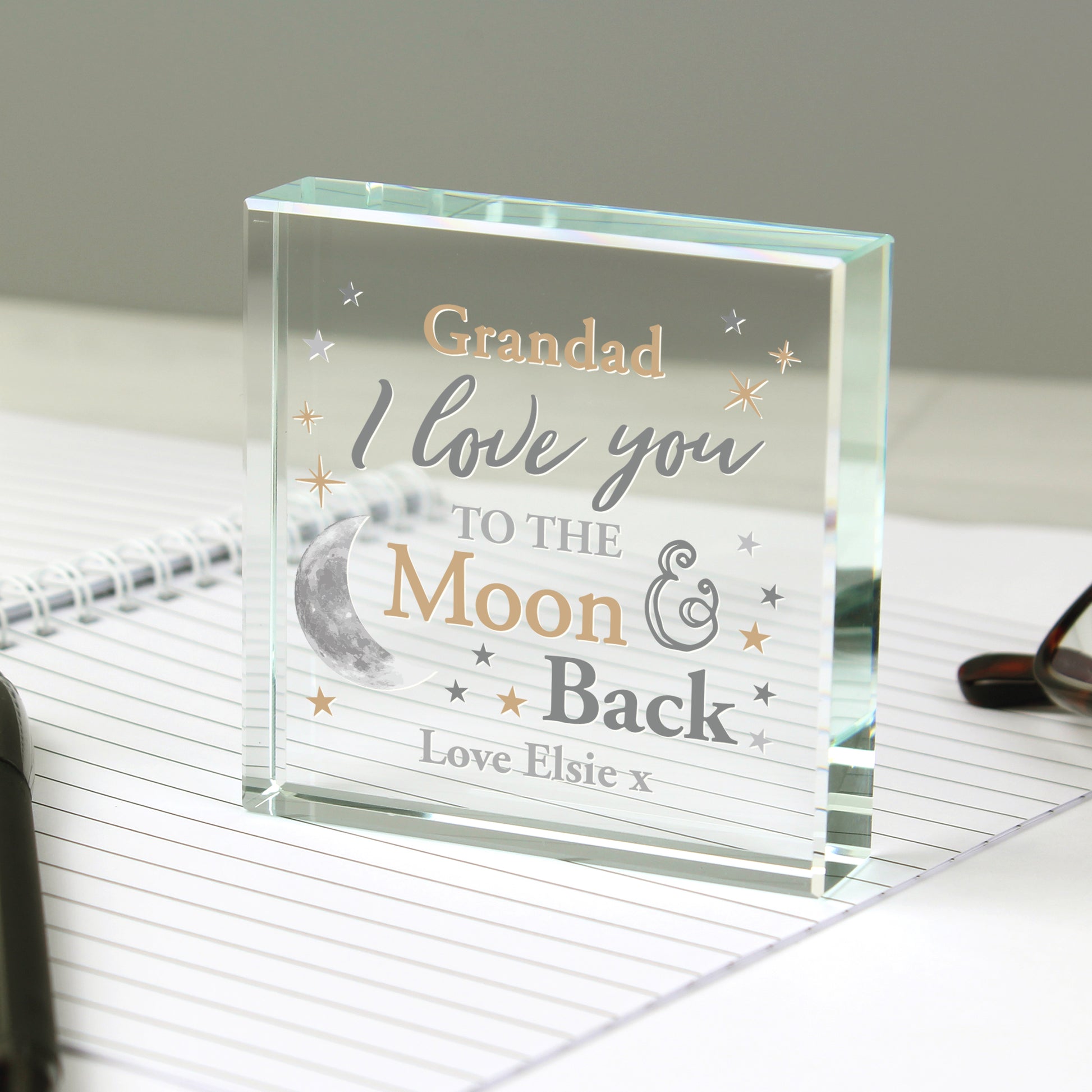 Personalised To the Moon and Back... Crystal Token - image 4