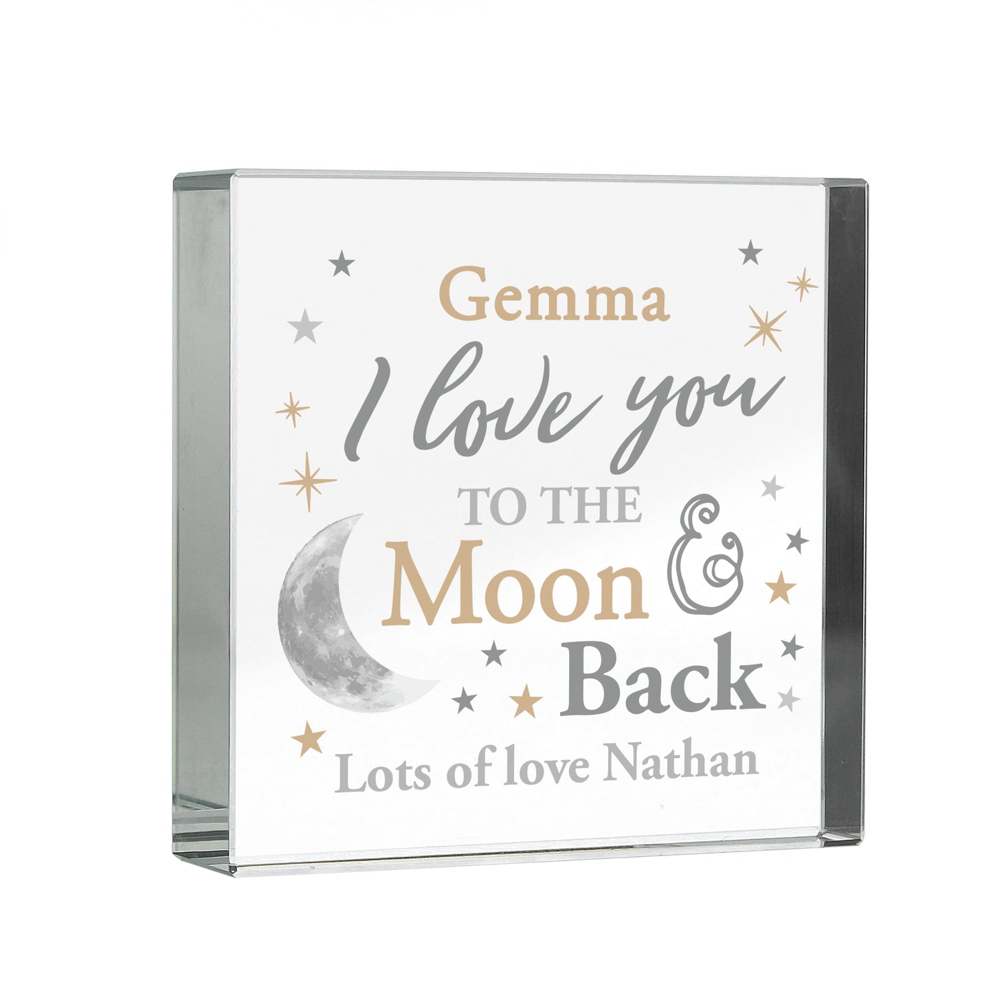 Personalised To the Moon and Back... Crystal Token - image 5