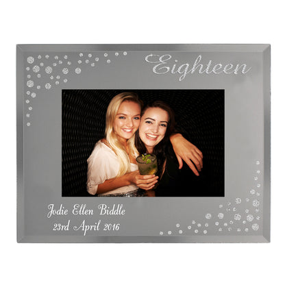 Personalised Eighteen Diamante 6x4 Glass Photo Frame - image 4