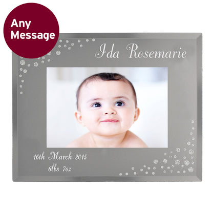 Personalised Any Message 6x4 Landscape Diamante Glass Photo Frame - image 11