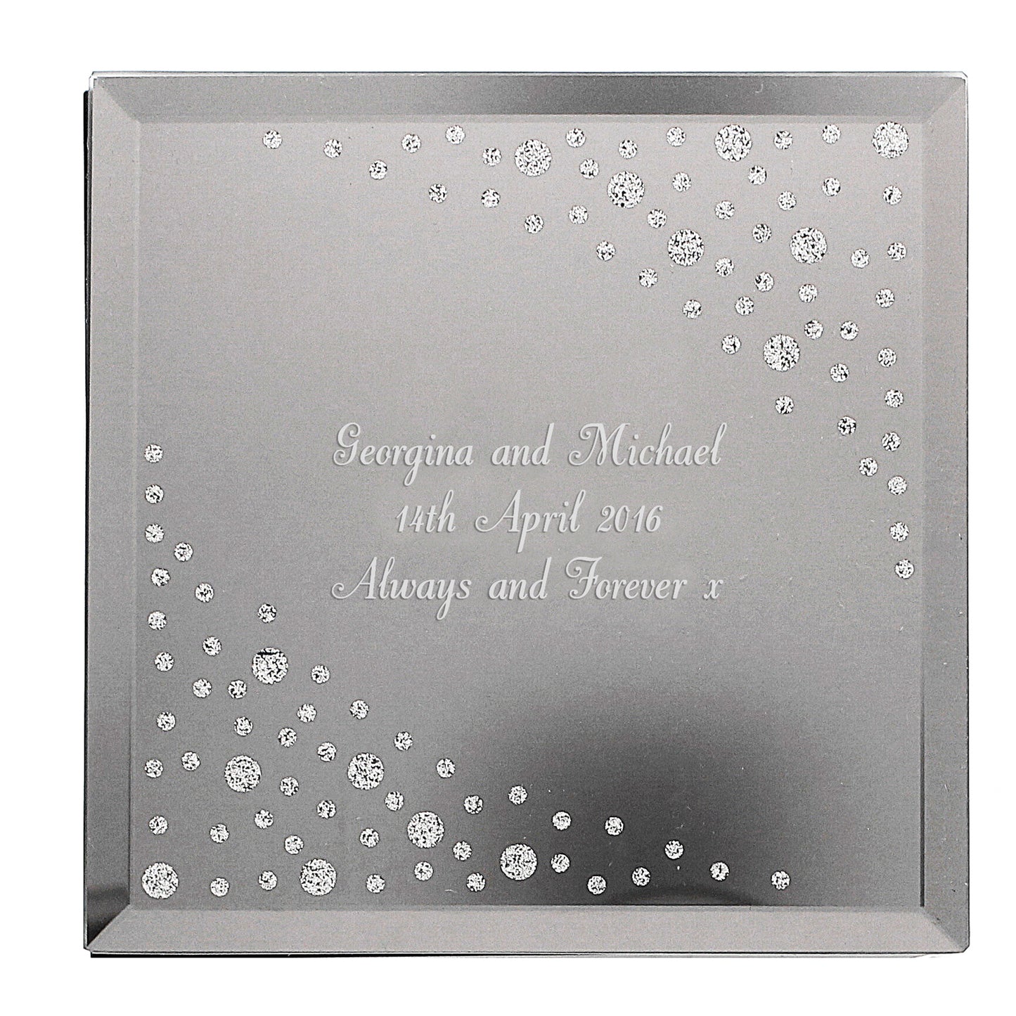 Personalised Any Message Diamante Glass Trinket Box - image 2