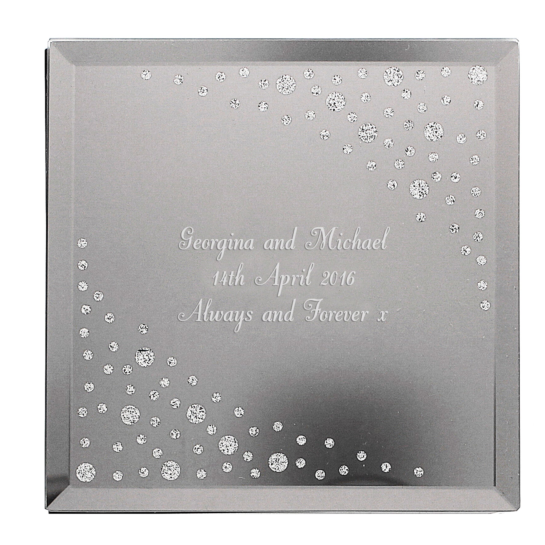 Personalised Any Message Diamante Glass Trinket Box - image 2