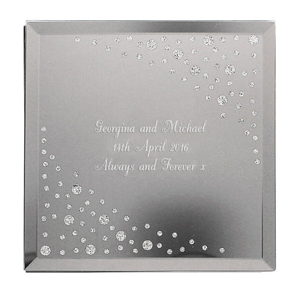Personalised Any Message Diamante Glass Trinket Box - image 2