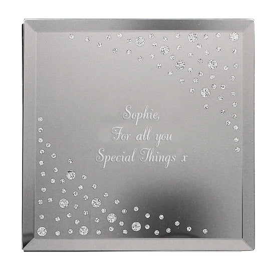 Personalised Any Message Diamante Glass Trinket Box - image 5