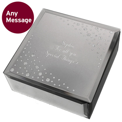 Personalised Any Message Diamante Glass Trinket Box - image 8