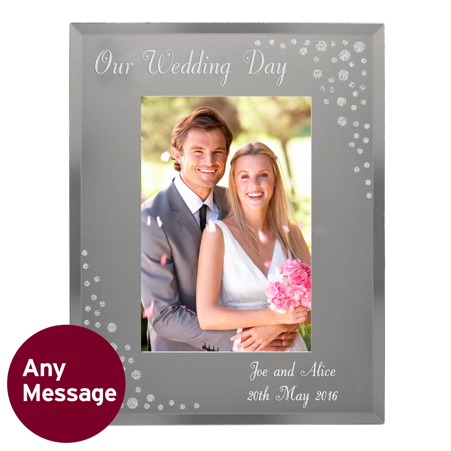 Personalised Any Message 6x4 Diamante Glass Photo Frame - image 11