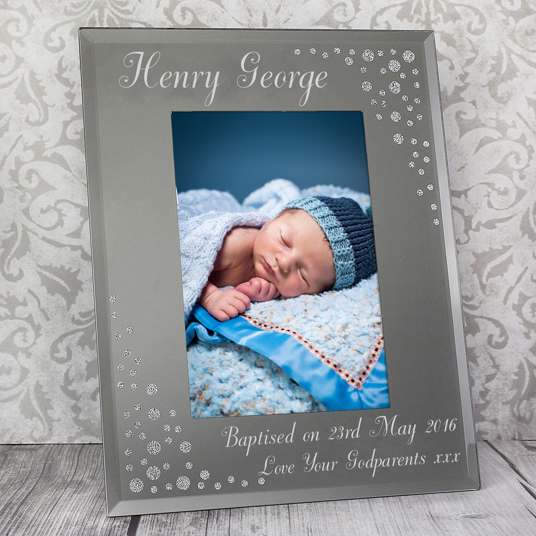 Personalised Any Message 6x4 Diamante Glass Photo Frame - image 16