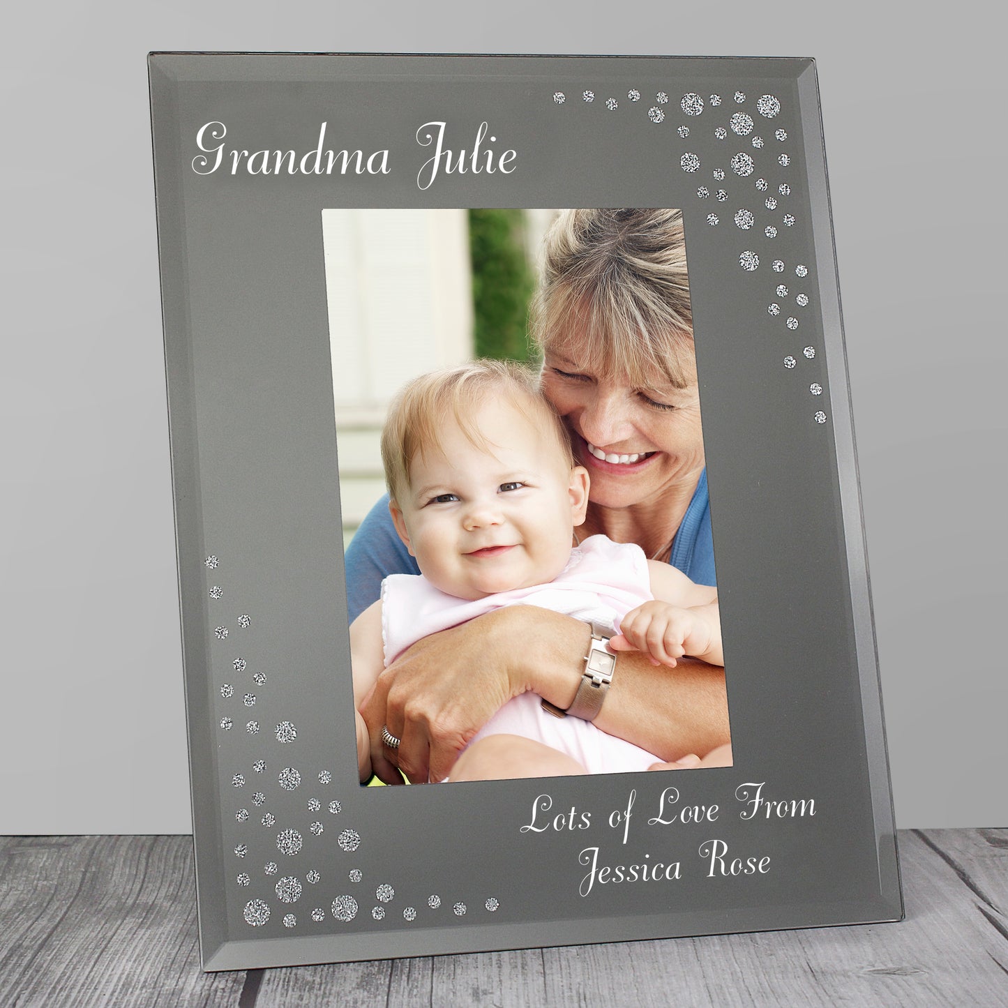 Personalised Any Message 6x4 Diamante Glass Photo Frame - image 5
